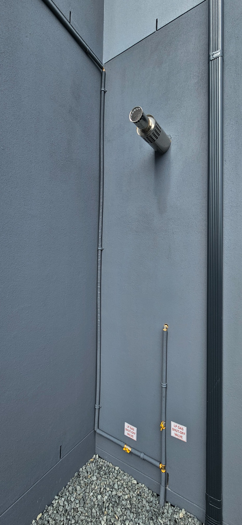 External gas pipework and flue
